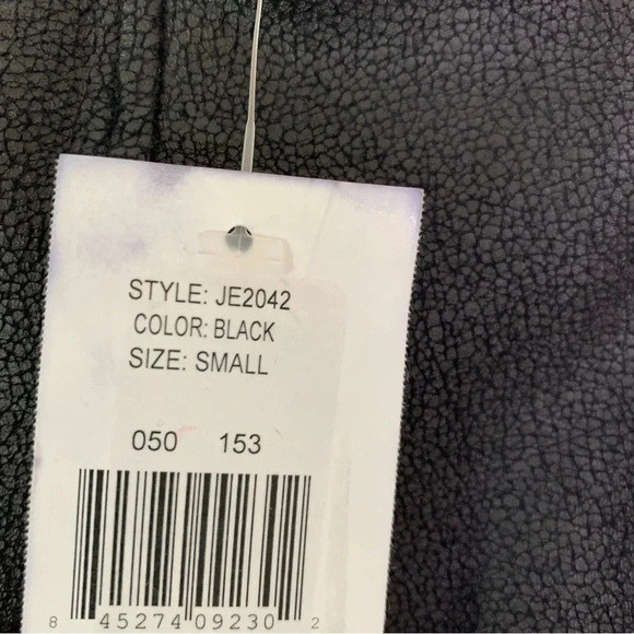 NWT Elan Moto Faux Leather Leggings Pull on Elastic Waist Black Size S - Picture 5 of 9